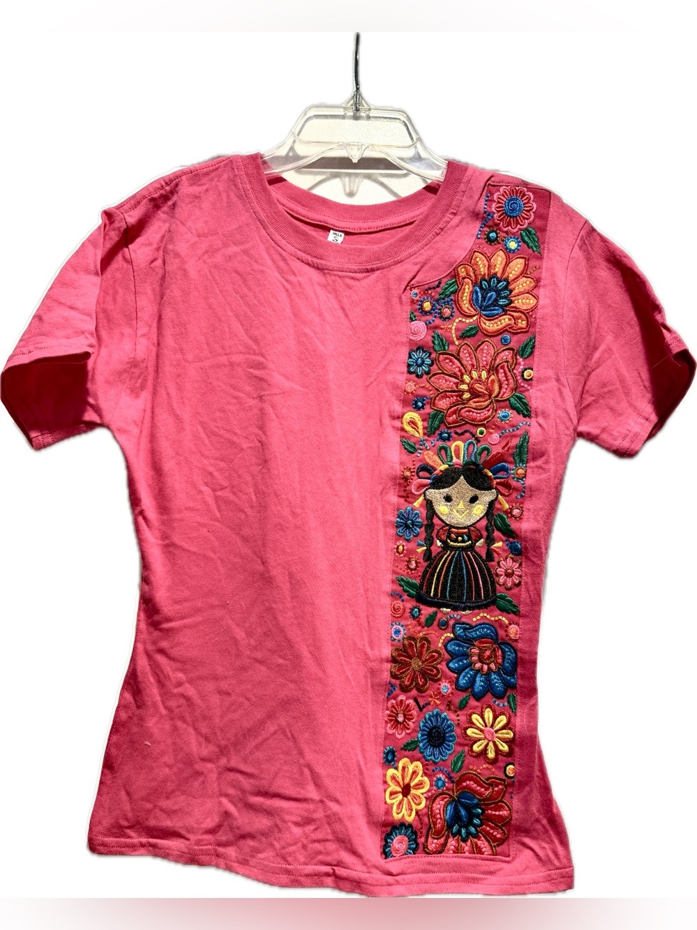 Guatemalan folkloric woven embroidered boho t shirt S NWOT